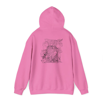 Heavy Blend™ Hooded Sweatshirt with Leopard Print