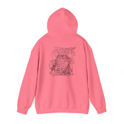 Heavy Blend™ Hooded Sweatshirt with Leopard Print