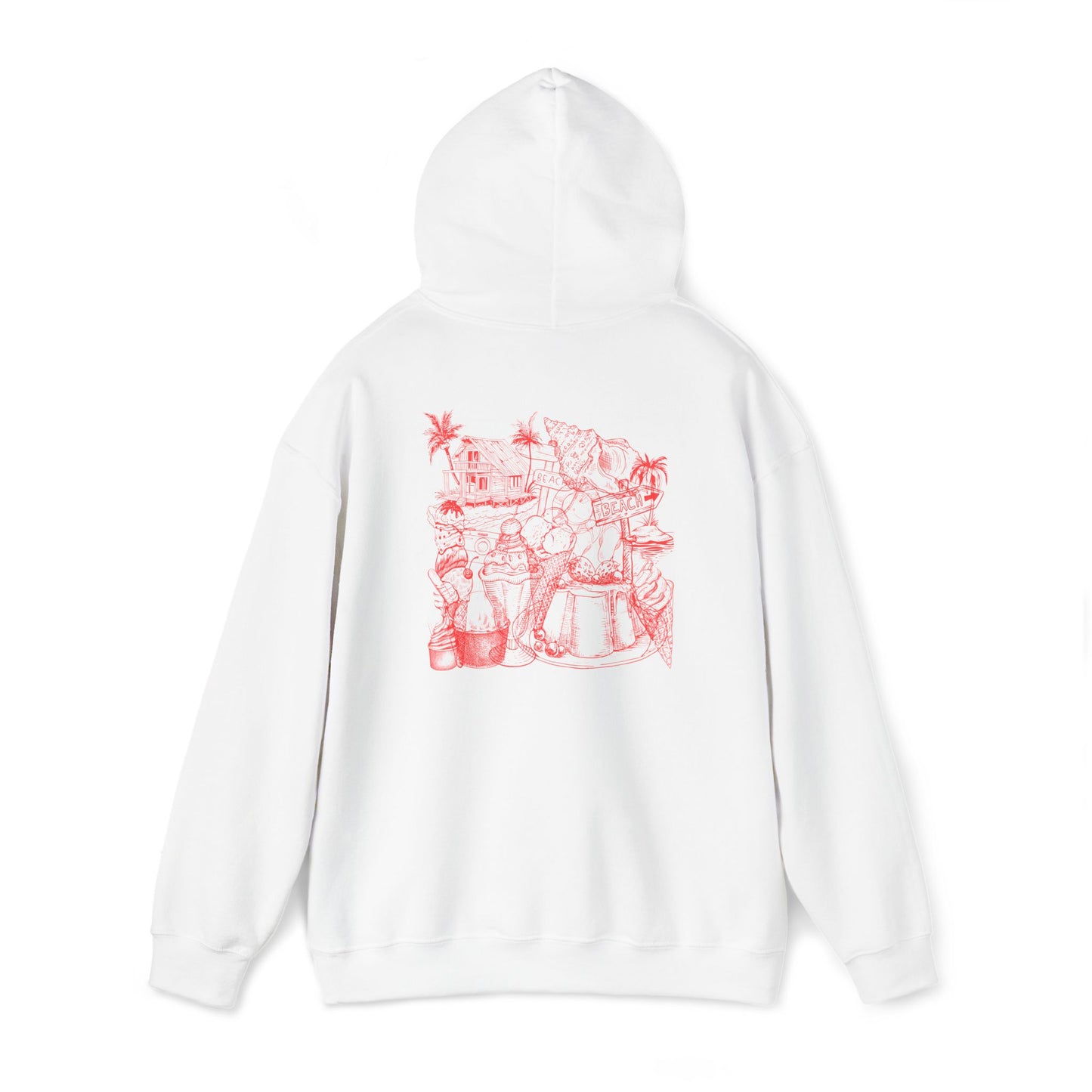 Heavy Blend™ Hooded Sweatshirt with graphics beach