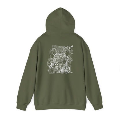 Heavy Blend™ Hooded Sweatshirt with Leopard Print