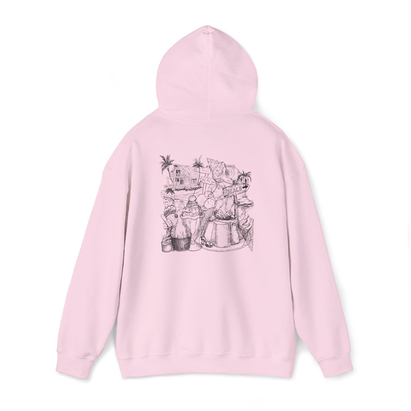 Heavy Blend™ Hooded Sweatshirt with graphics beach