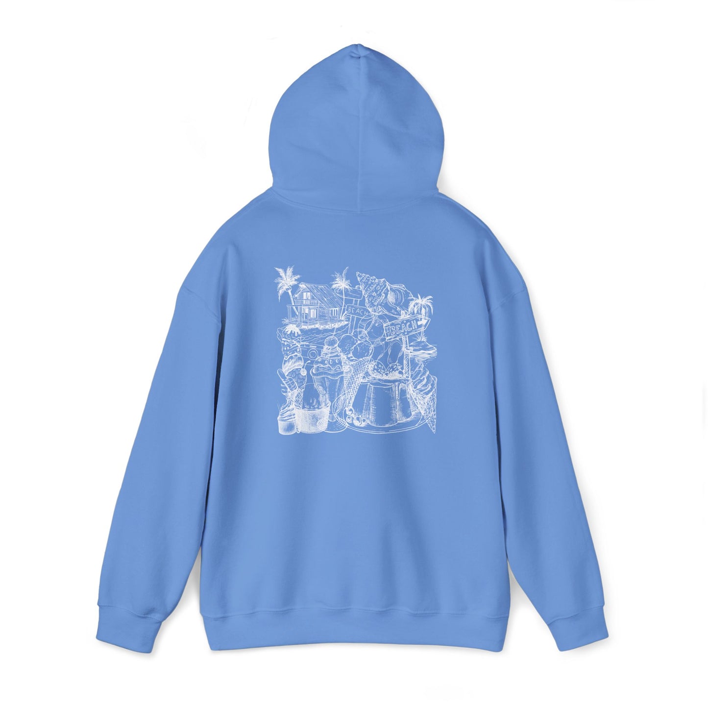 Heavy Blend™ Hooded Sweatshirt with graphics beach