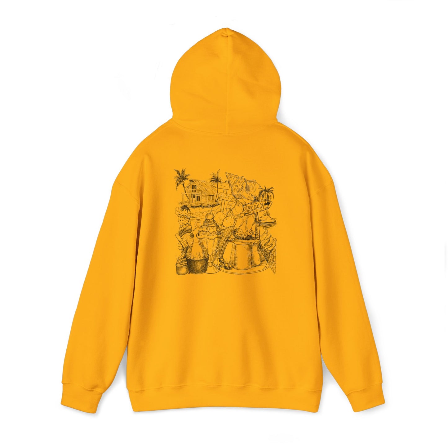 Heavy Blend™ Hooded Sweatshirt with graphics beach