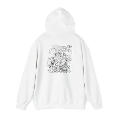 Heavy Blend™ Hooded Sweatshirt with Leopard Print