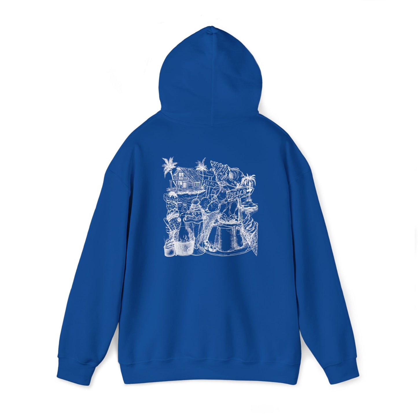 Heavy Blend™ Hooded Sweatshirt with graphics beach